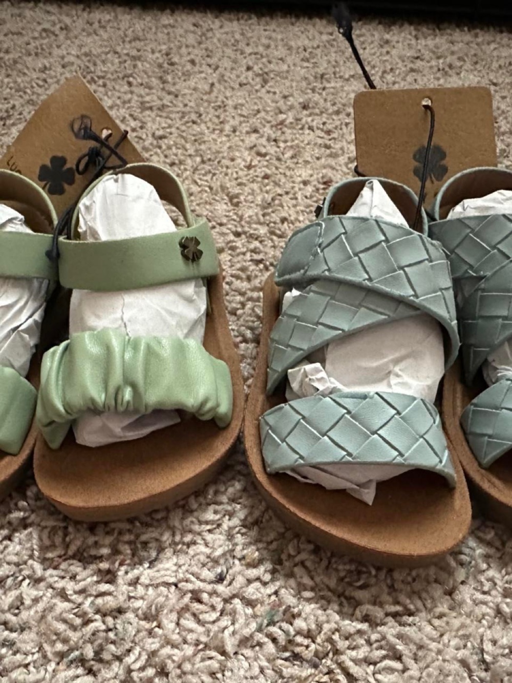 Lucky Brand Kids Light Mint Ruffle Strap Sandals size 10 toddler 2 pairs